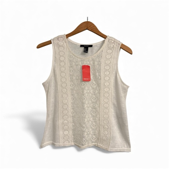 Forever 21 Tops - Forever 21 Lace Tank Top Women’s Small Sleeveless Chic Layering Cami NWT